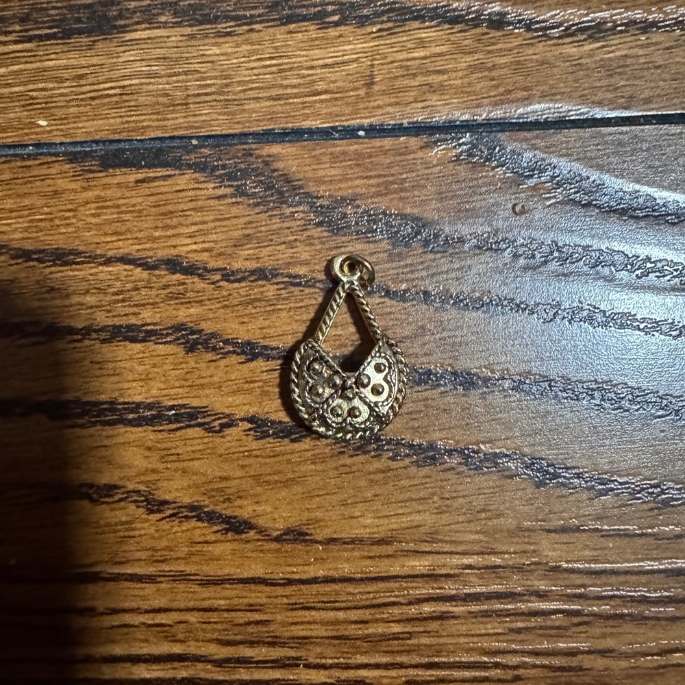 Vintage Gold-Tone Pendant with Intricate Design